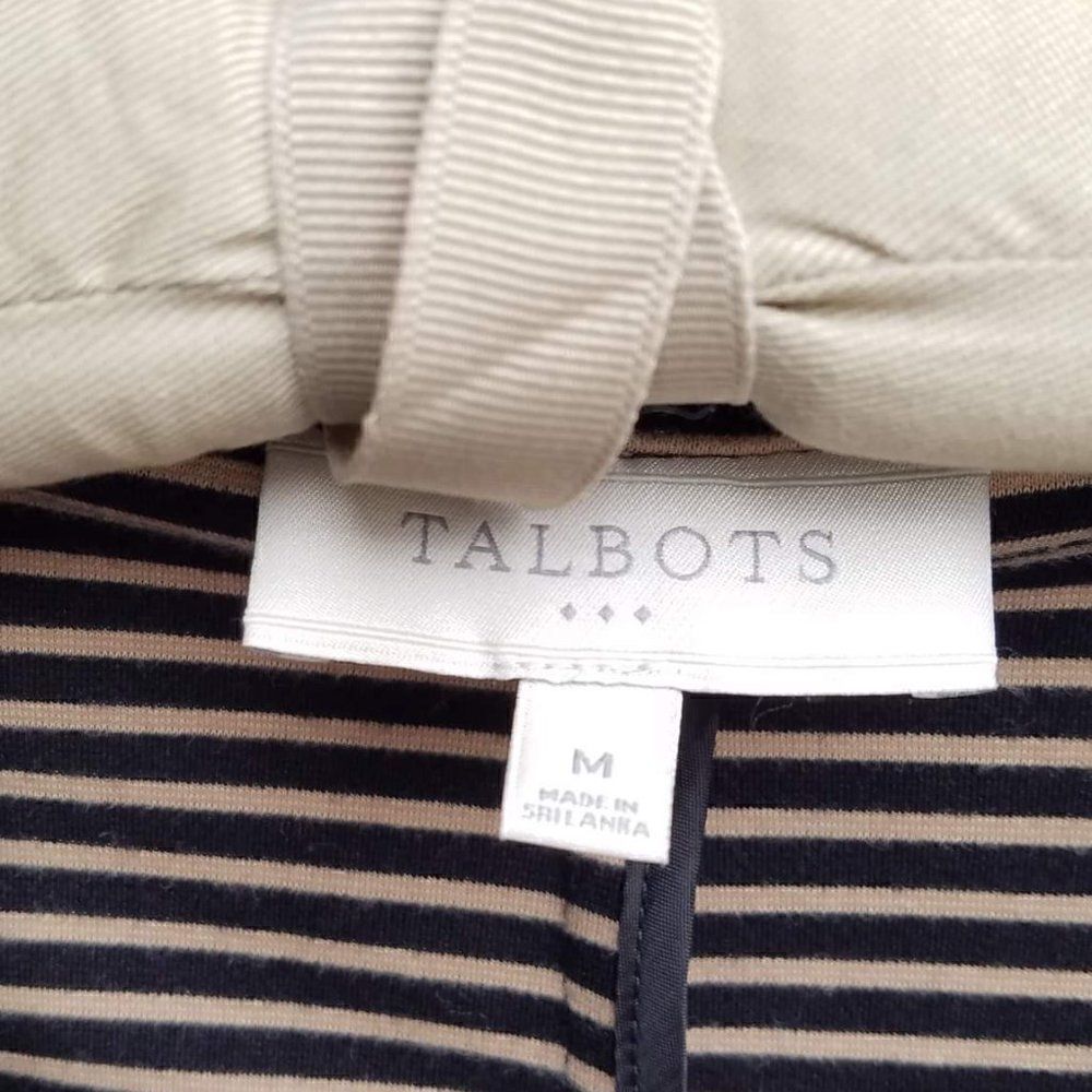 Talbots Tan & Black Striped Knit Jacket - Medium - Picture 4 of 6